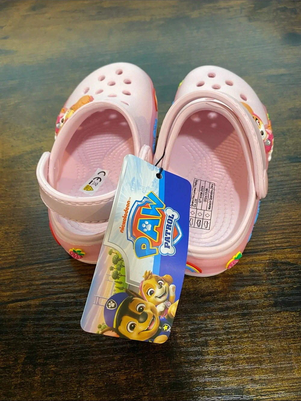 Paw Patrol Pink Girls' Slip-On Clog Sandals with Character Charms (lights up)